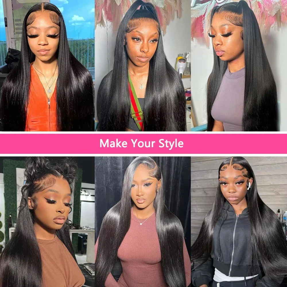Super Double Drawn Bone Straight Wigs Human Hair 13x4 Pre Cut Lace Front Human Hair Wig Ready To Wear Go Glueless Wig Human Hair
