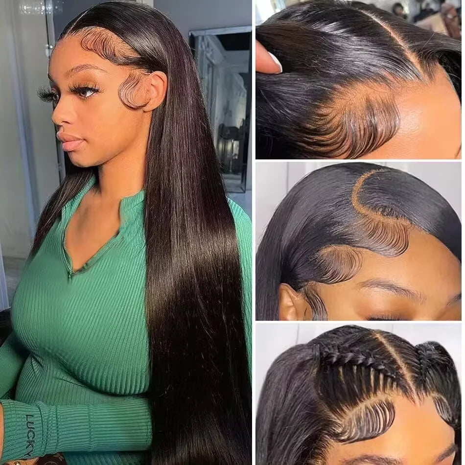 Super Double Drawn Bone Straight Wigs Human Hair 13x4 Pre Cut Lace Front Human Hair Wig Ready To Wear Go Glueless Wig Human Hair
